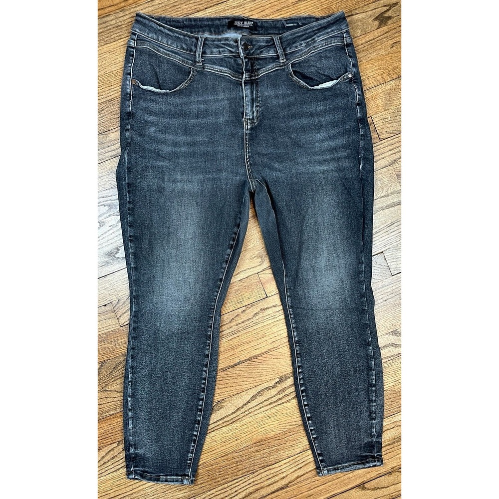 Judy Blue Plus Size Skinny Fit High Rise Jeans Faded Black Womens Sz 20W